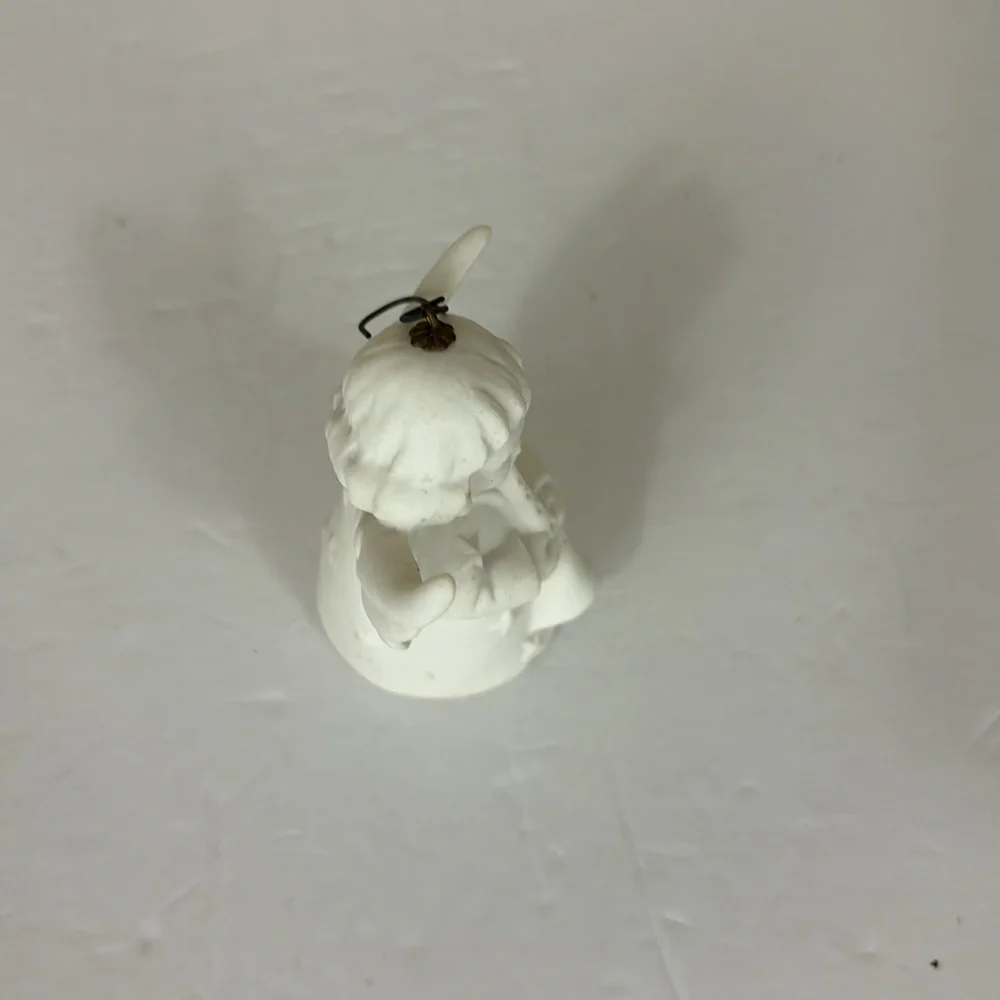 Vintage Goebel White Annual Angel Christmas Bell Ornament 1976 TMK-5